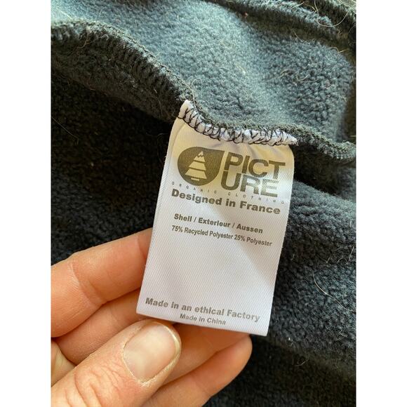 Picture Organic Marco Jacket recycled poly polartec Men's medium blue and gray - Picture 7 of 9